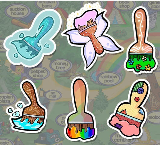 Neopets Paintbrush Stickers