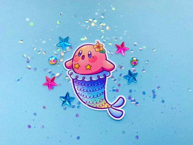 Mermaid Kirby Sticker